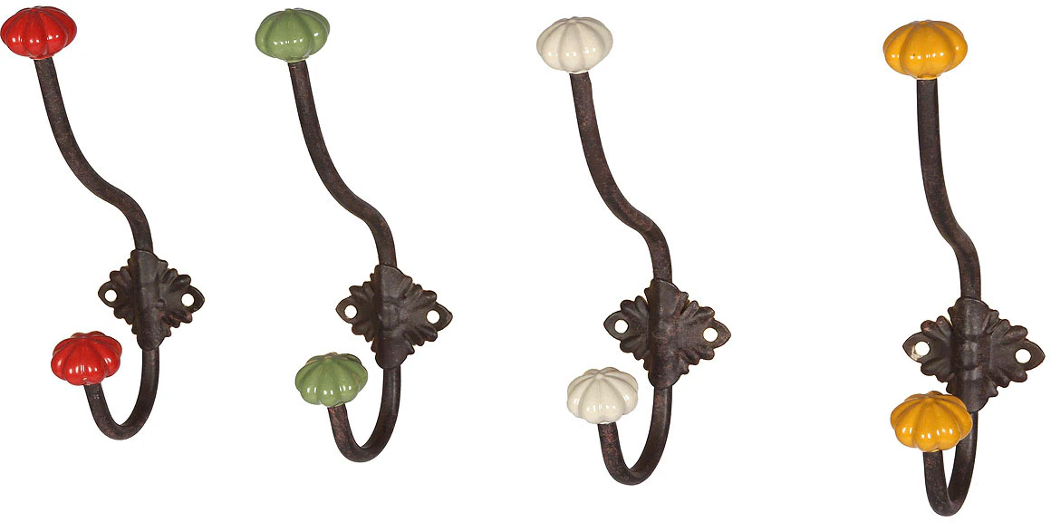 Ambiente Haus Garderobenhaken "Haken mit Keramik - gelb 23cm", (1 St.) günstig online kaufen