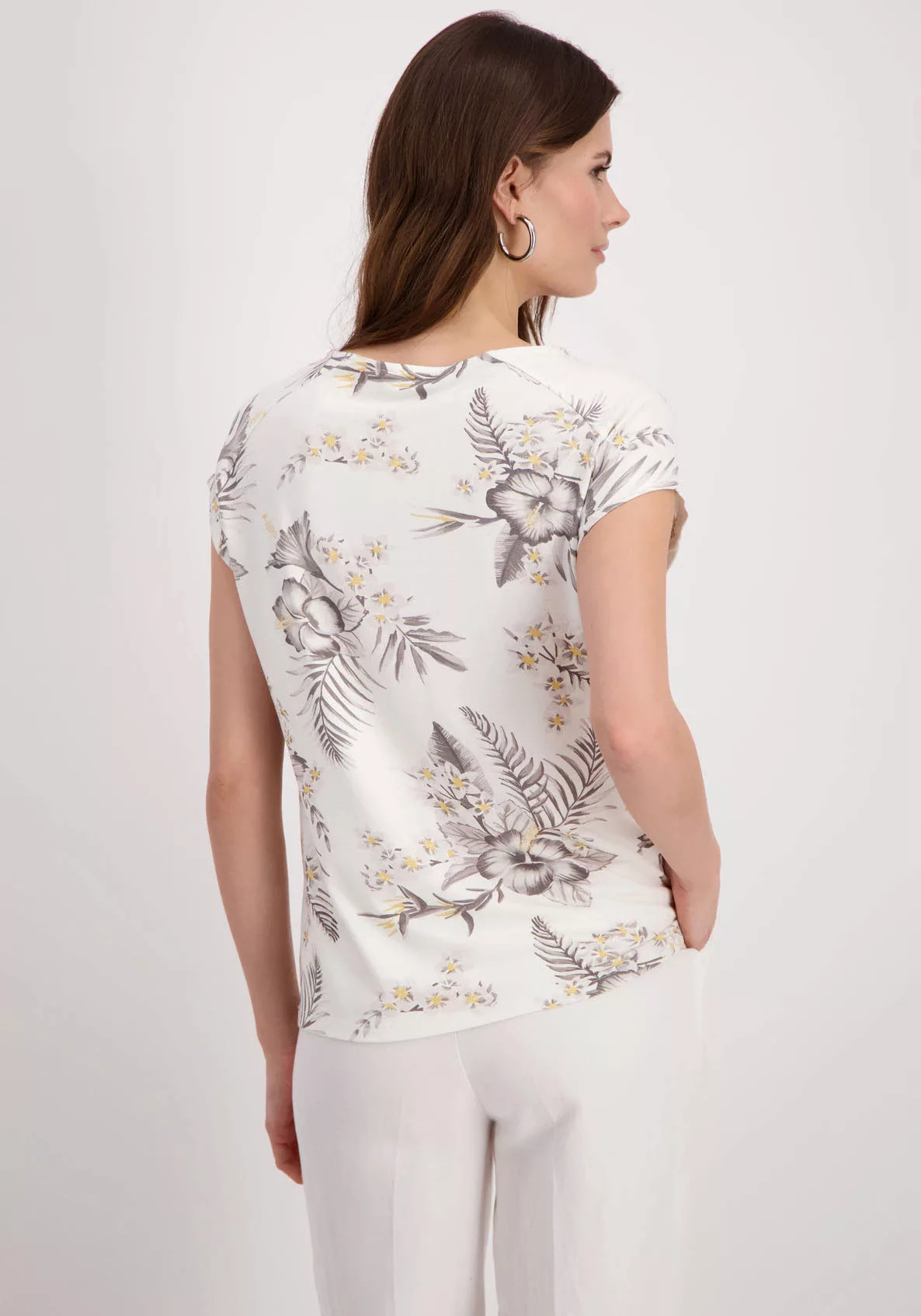 Monari Rundhalsshirt mit Blumenmuster günstig online kaufen