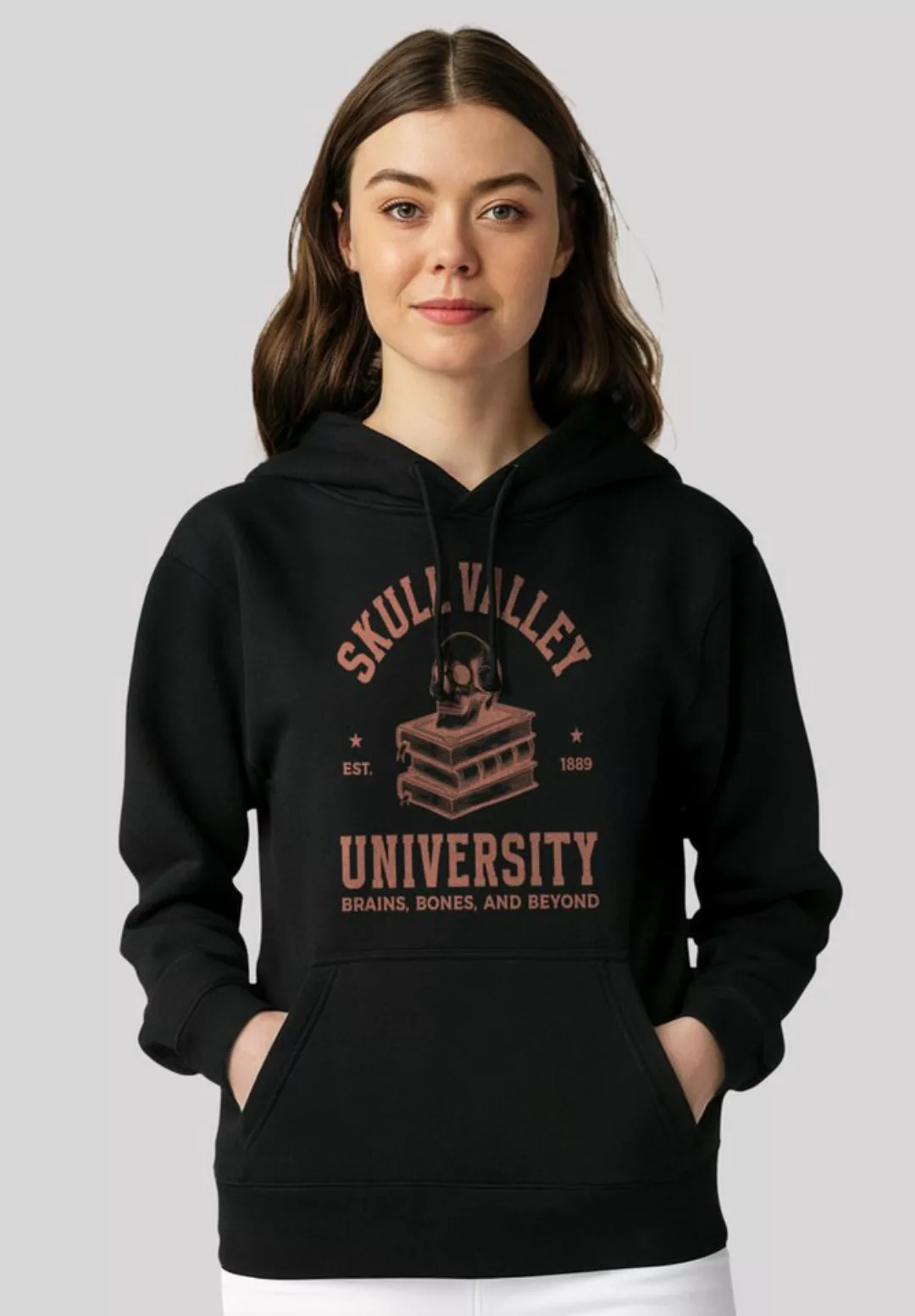 F4NT4STIC Kapuzenpullover Halloween University skull valley Premium Qualitä günstig online kaufen