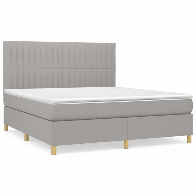 vidaXL Bettgestell Boxspringbett mit Matratze Hellgrau 180x200 cm Stoff Bet günstig online kaufen