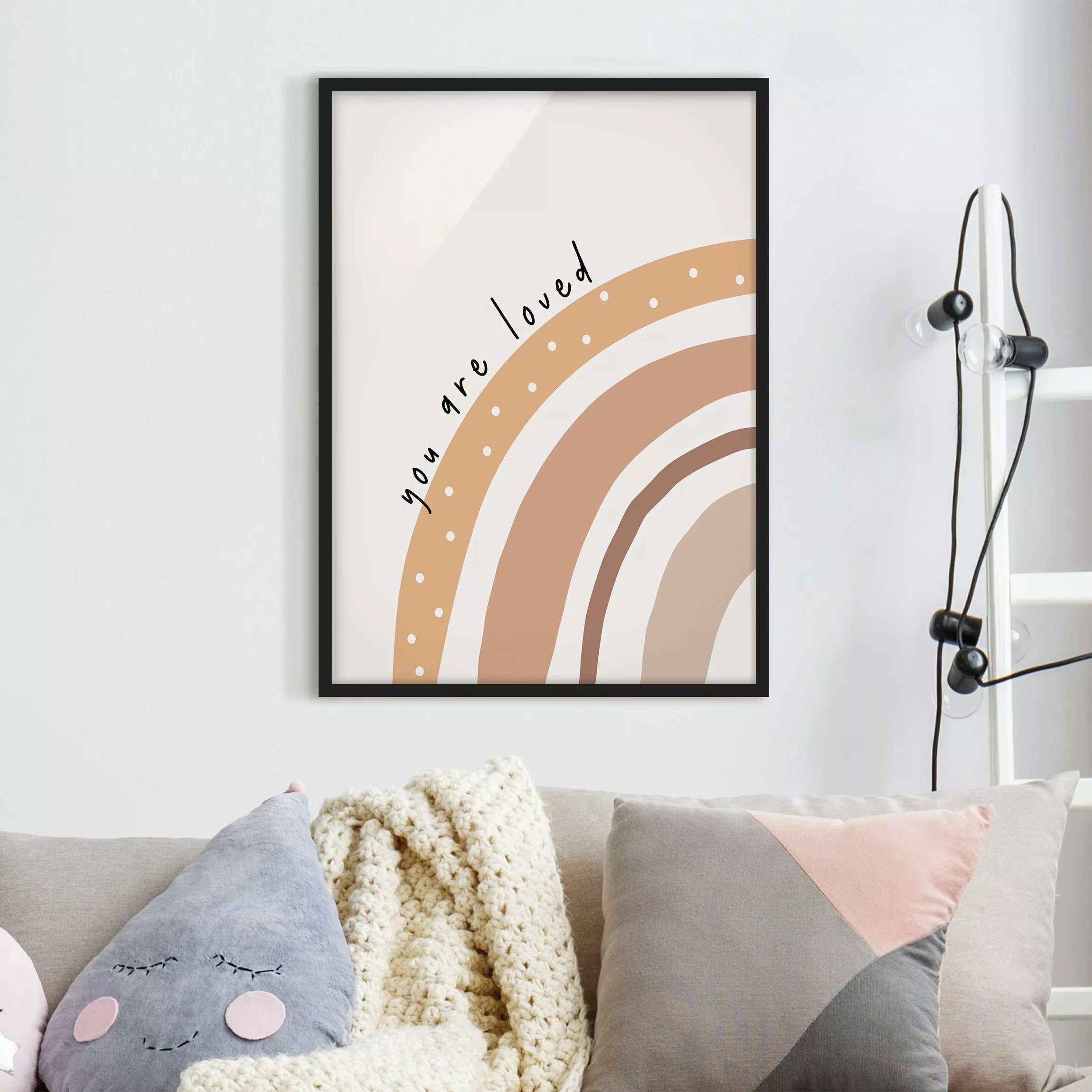 Bild mit Rahmen Boho Regenbogen - You are loved günstig online kaufen