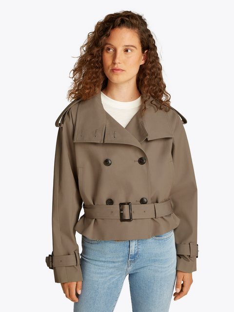 Tommy Hilfiger Kurzjacke COTTON CROP TRENCH mit Gürtel in der Taille, mit R günstig online kaufen