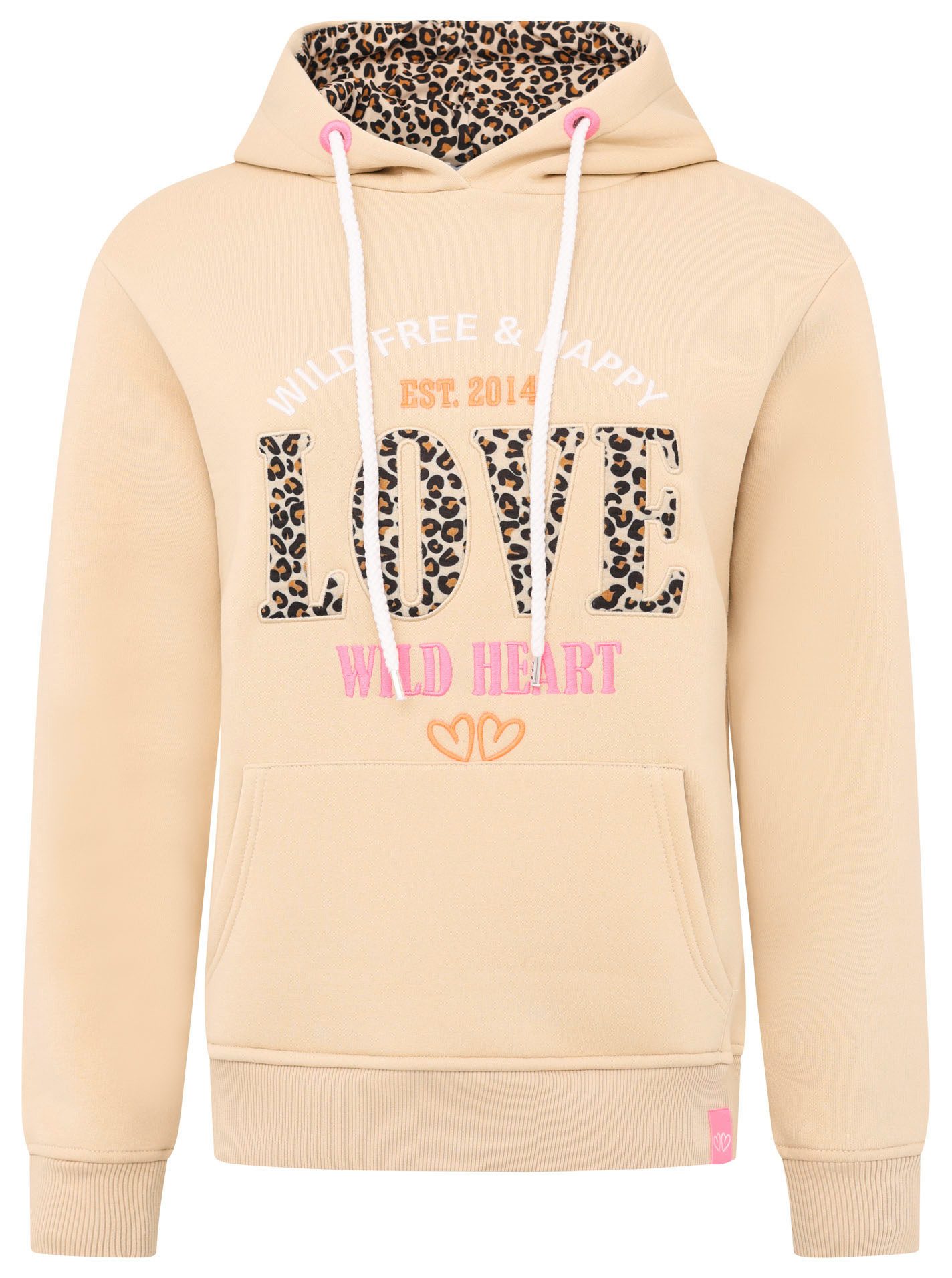 Zwillingsherz Hoodie ""Wild Love"", mit Wording Leo Love und Stickerei günstig online kaufen
