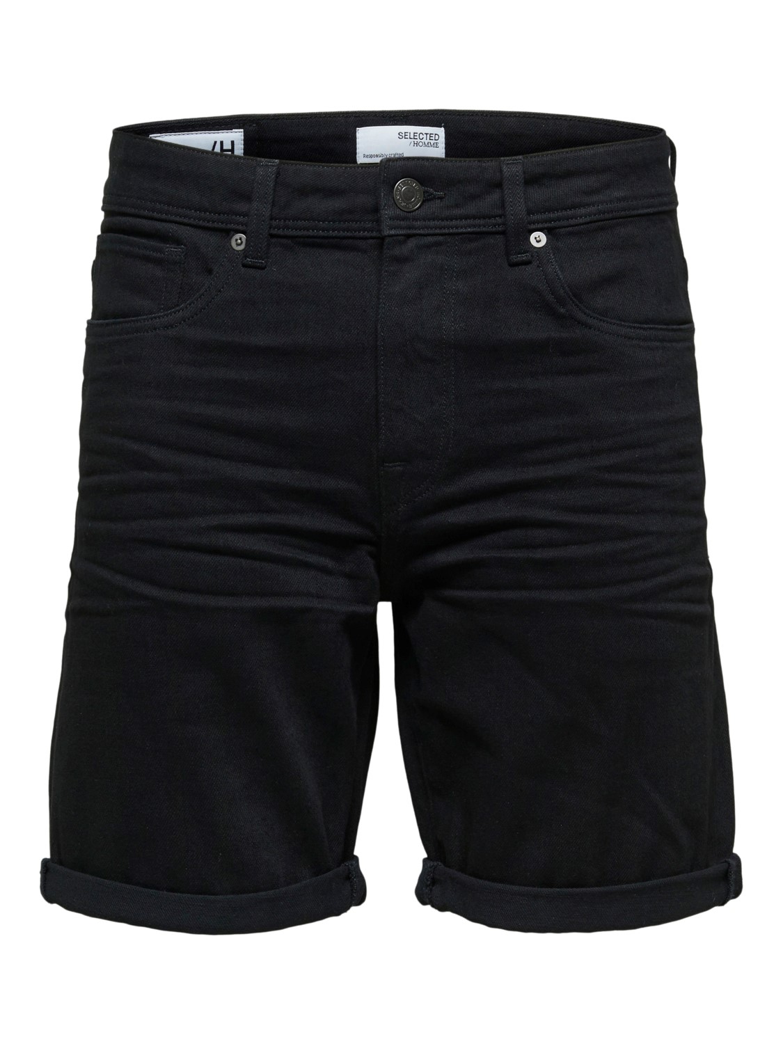 Selected Herren Jeans Shorts SLHALEX 21409 Slim Fit Schwarz - Black Denim günstig online kaufen