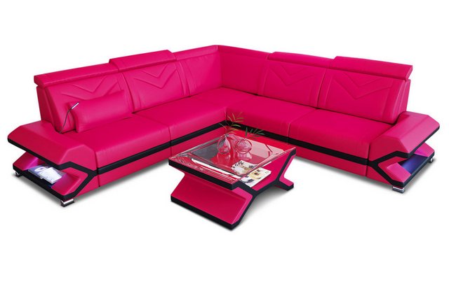 Sofa Dreams Ecksofa Ledersofa Sorrento L Form Mini, Designersofa, Sofa mit günstig online kaufen