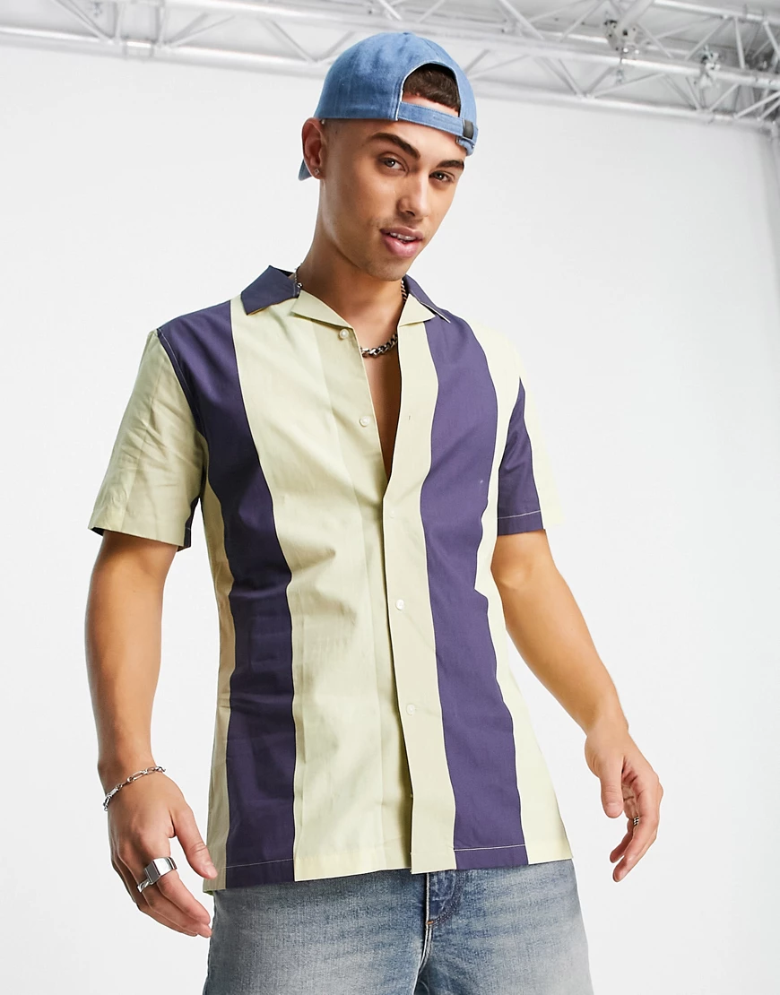 Harry Brown – Schmal geschnittenes, kurzärmliges Hemd mit Reverskragen-Weiß günstig online kaufen