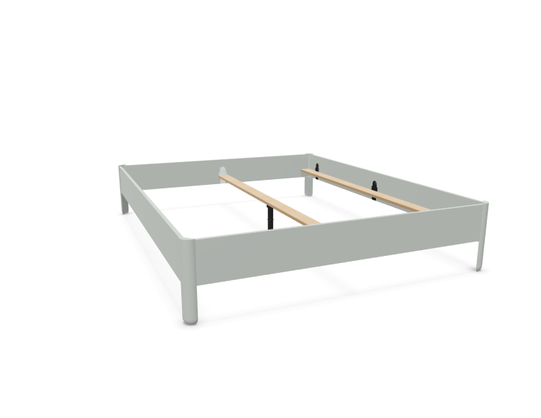 NAIT Doppelbett farbig lackiert Lichtergrau 160 x 200cm Ohne Kopfteil günstig online kaufen