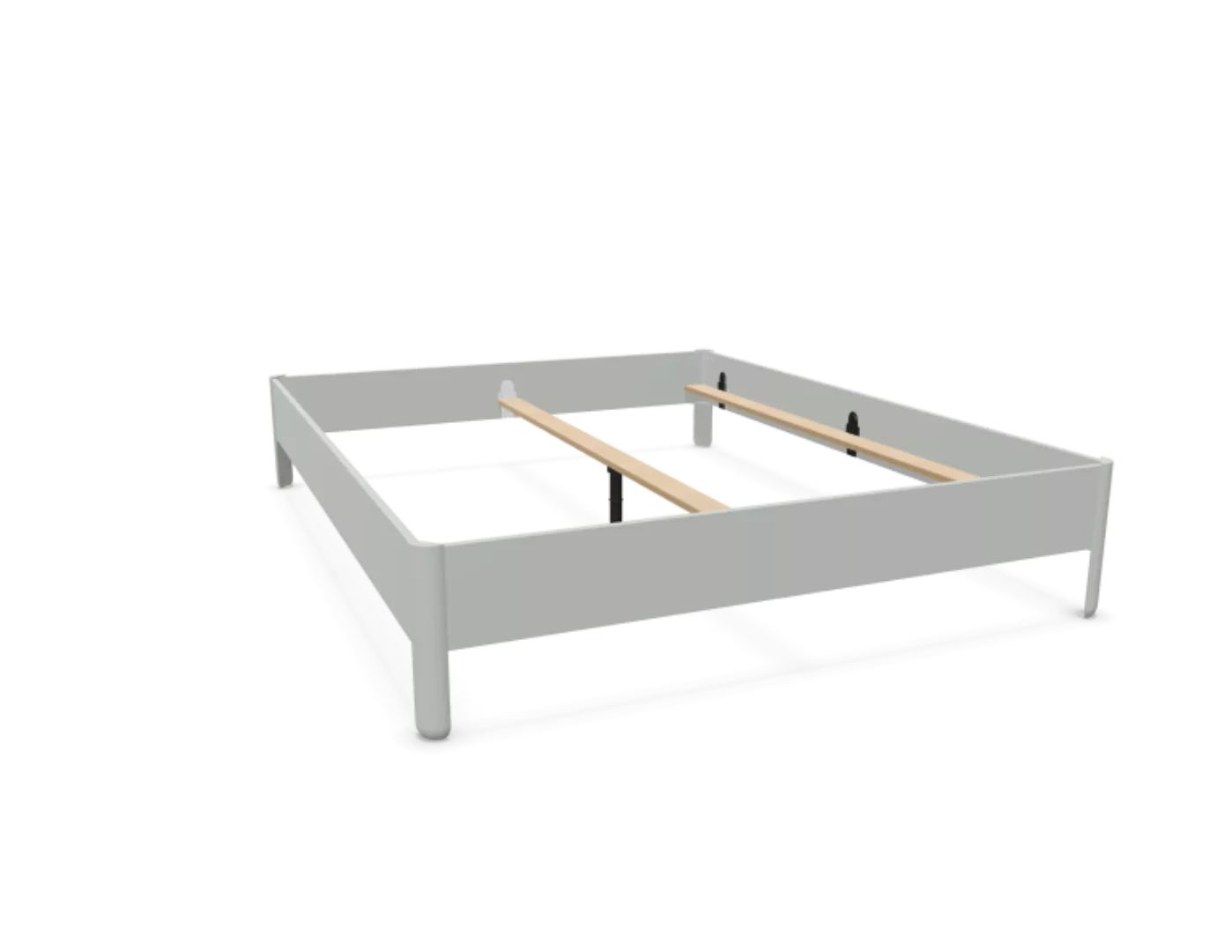 NAIT Doppelbett farbig lackiert Lichtergrau 160 x 210cm Ohne Kopfteil günstig online kaufen