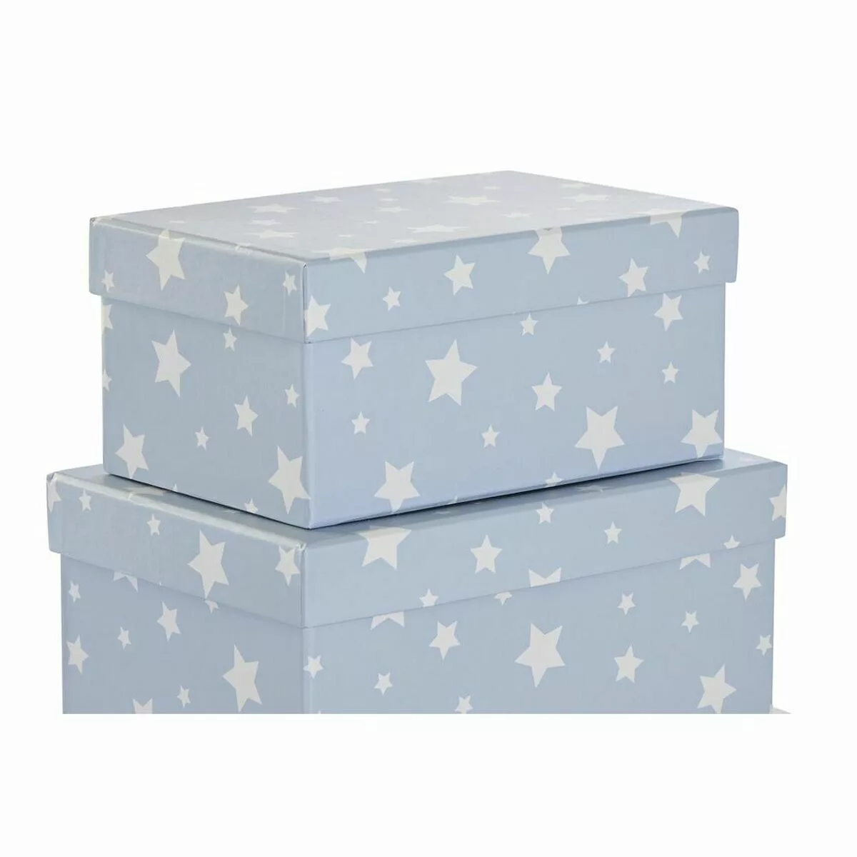 Satz Stapelbarer Organizerboxen Dkd Home Decor Weiß Himmelsblau Für Kinder günstig online kaufen