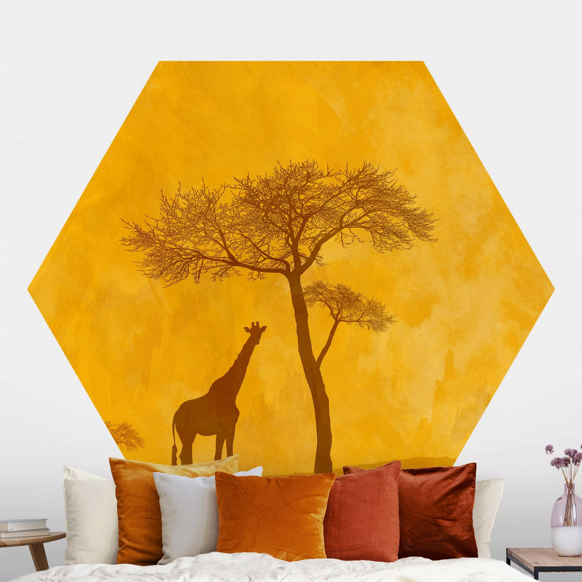 Hexagon Fototapete selbstklebend Amazing Kenya günstig online kaufen