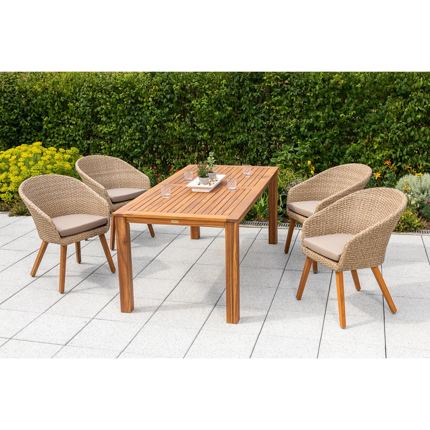 Merxx Arrone Set 5-tlg. 4 Sessel Gartentisch 185 x 90 cm günstig online kaufen