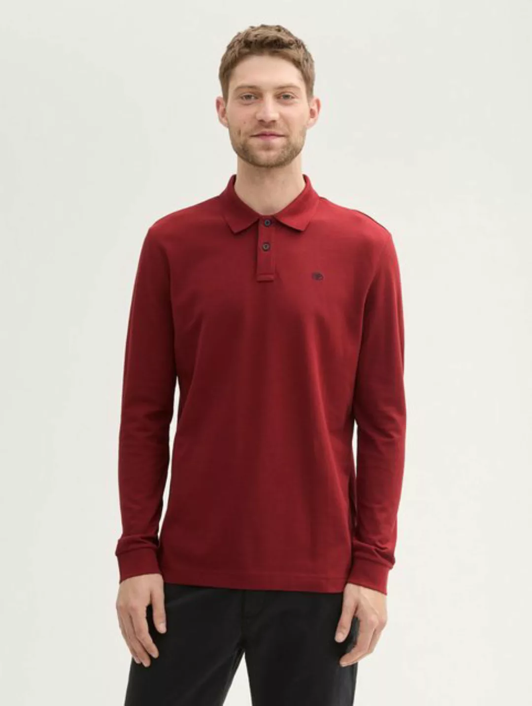 TOM TAILOR Langarm-Poloshirt Langärmliges Piqué Poloshirt günstig online kaufen