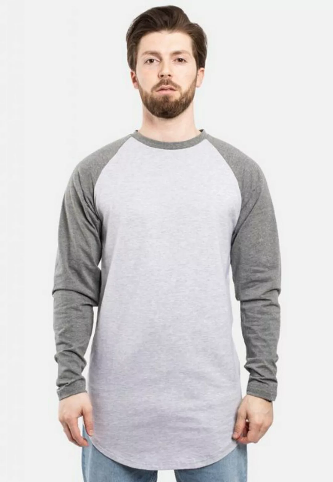 Blackskies T-Shirt Baseball Longshirt T-Shirt Ashgrau-Silbergrau Small günstig online kaufen