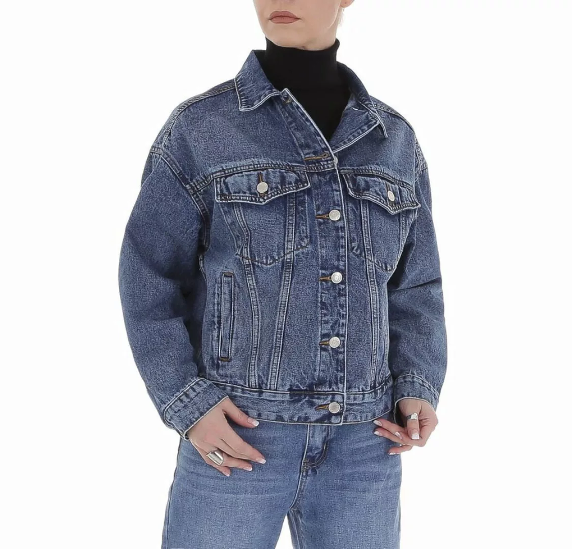 Ital-Design Jeansjacke Damen Freizeit Used-Look Jeansjacke in Blau günstig online kaufen