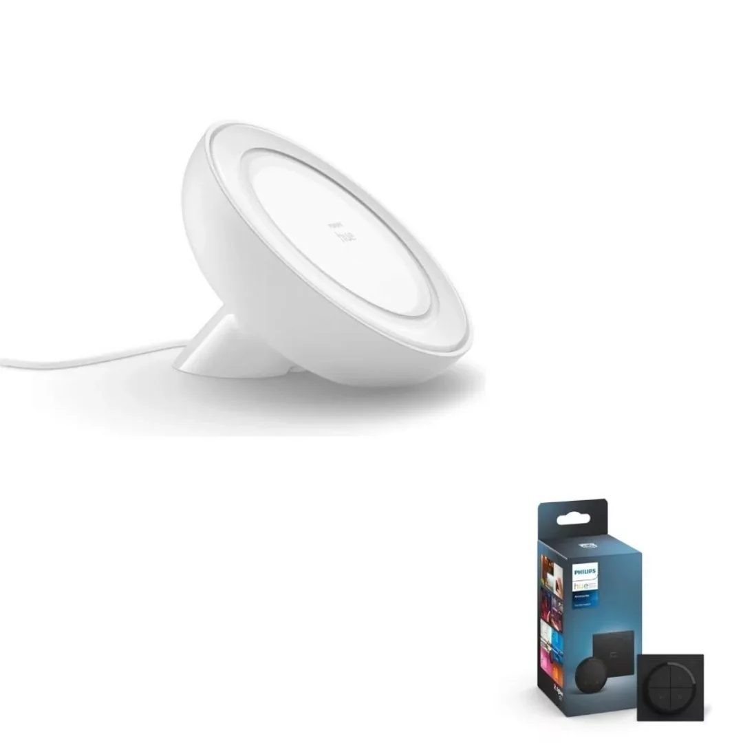 Philips Hue Bluetooth White & Color Ambiance Tischleuchte Bloom in Weiß ink günstig online kaufen