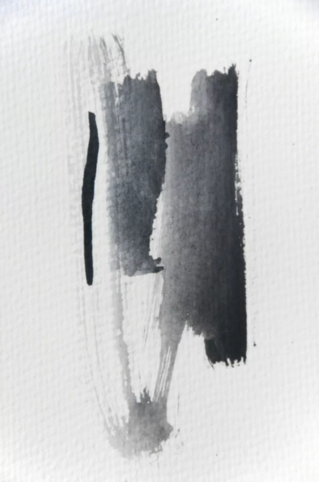 Poster / Leinwandbild - Aquarelle Meets Pencil - Black Strokes günstig online kaufen