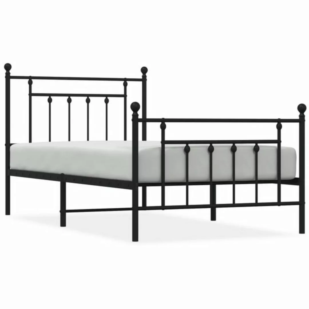 furnicato Bettgestell mit Kopf- und Fußteil Metall Schwarz 100x190 cm (1-tl günstig online kaufen