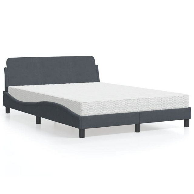 vidaXL Bett mit Matratze Dunkelgrau 140x190 cm Samt2009066 günstig online kaufen