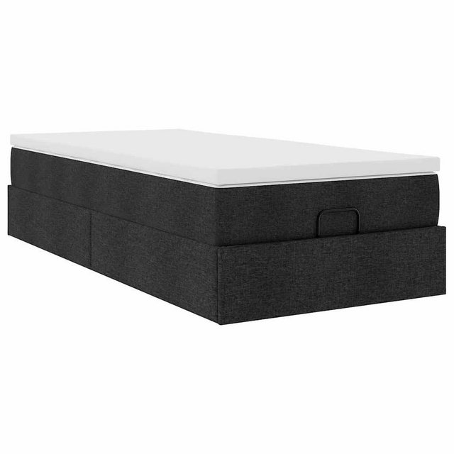 vidaXL Bett, Ottoman-Bett mit Matratze Schwarz 80x200 cm Stoff günstig online kaufen