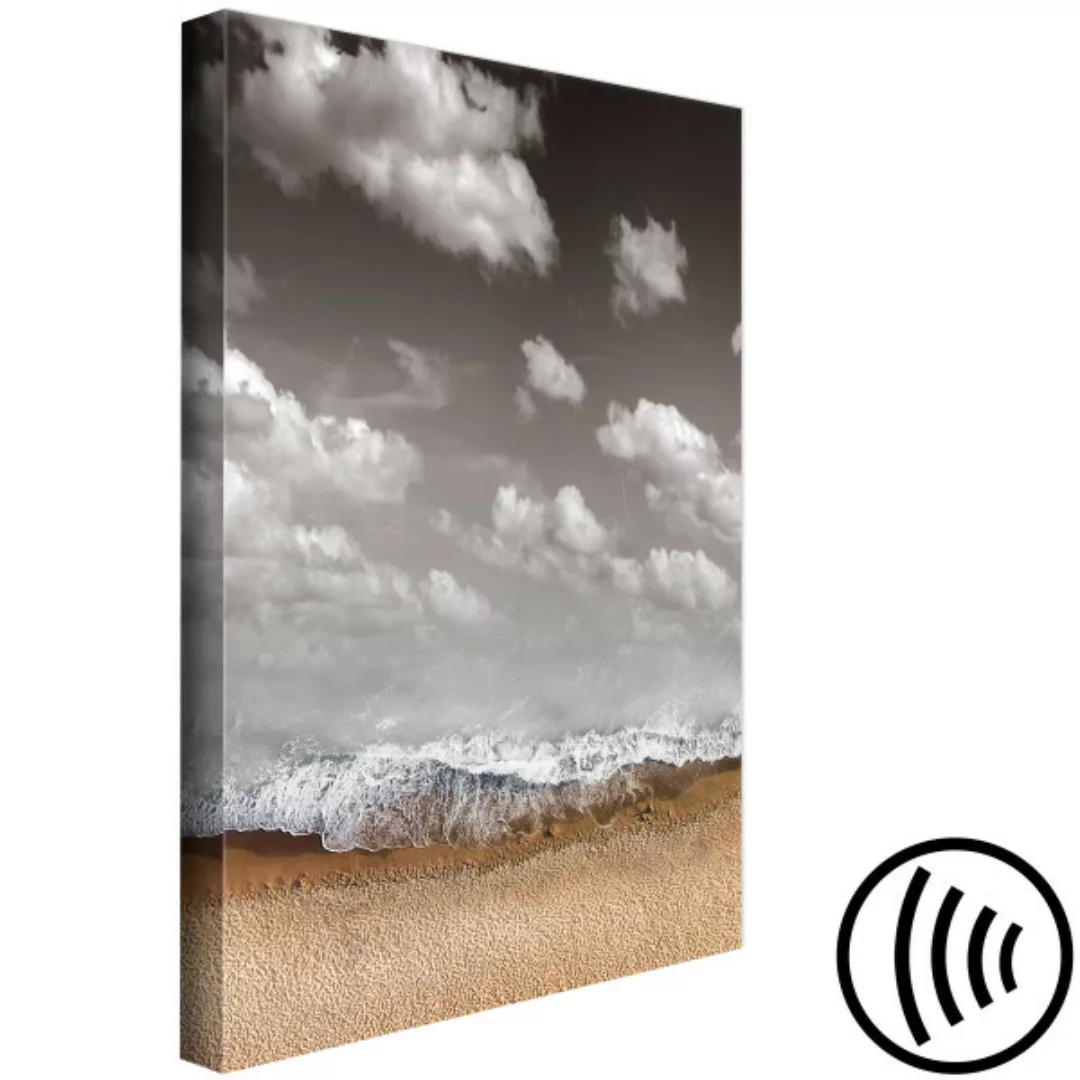 Bild auf Leinwand Himmel und Sand - abstrakte Landschaft mit Wellen und Wol günstig online kaufen