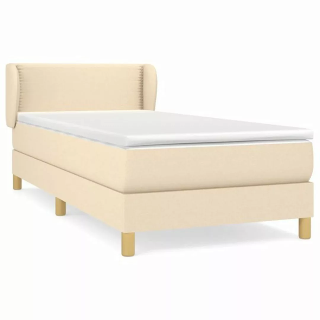 vidaXL Bettgestell Boxspringbett mit Matratze Creme 80x200 cm Stoff Bett Be günstig online kaufen