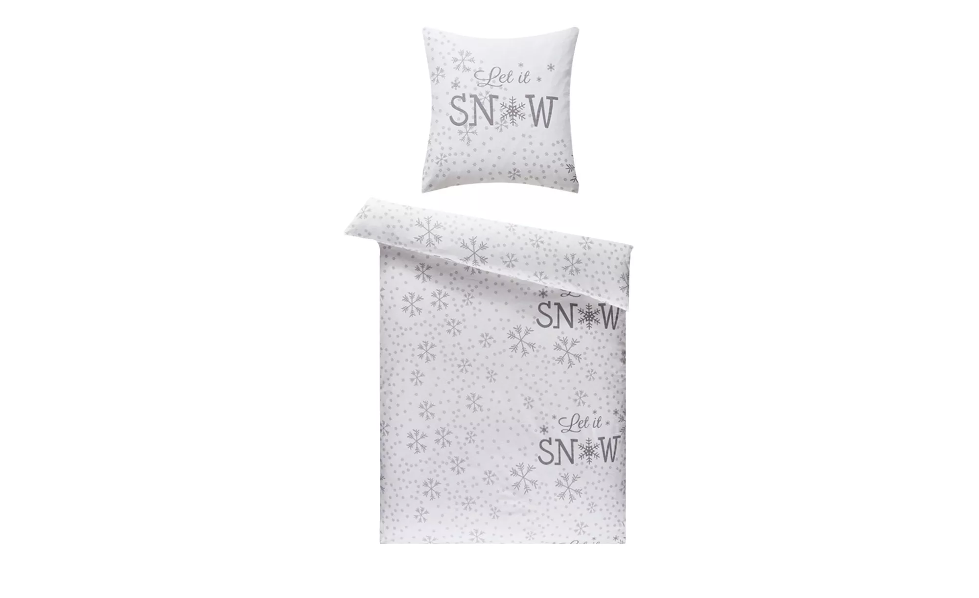 como Biber-Bettwäsche  Let it snow ¦ weiß ¦ Maße (cm): B: 135 Weihnachten > günstig online kaufen