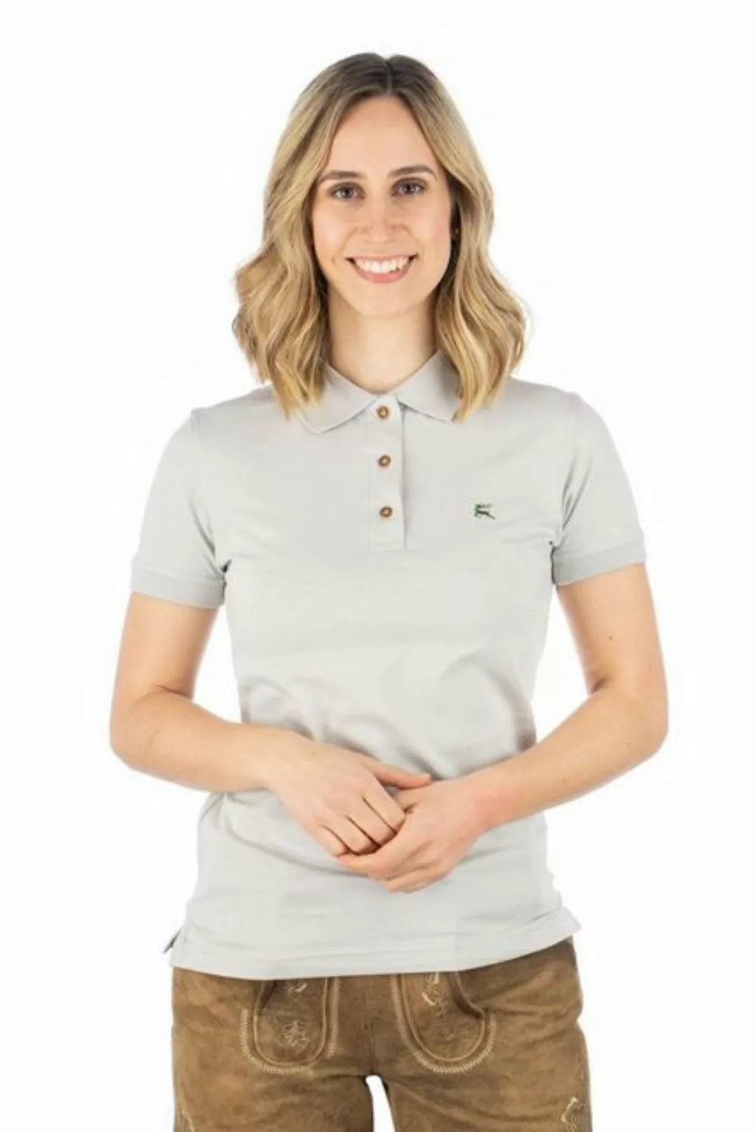 OS-Trachten Poloshirt Laukas Kurzarm Shirt mit Hirsch-Stickerei auf der lin günstig online kaufen