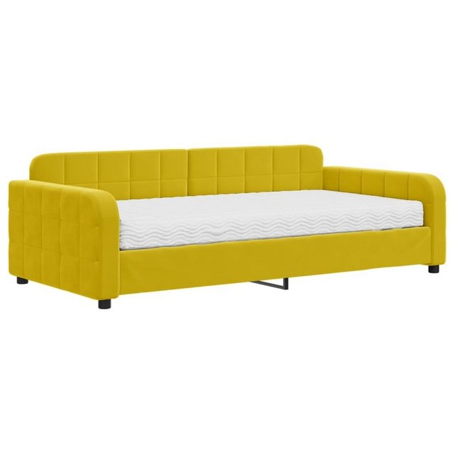 vidaXL Bett Tagesbett mit Matratze Gelb 100x200 cm Samt günstig online kaufen