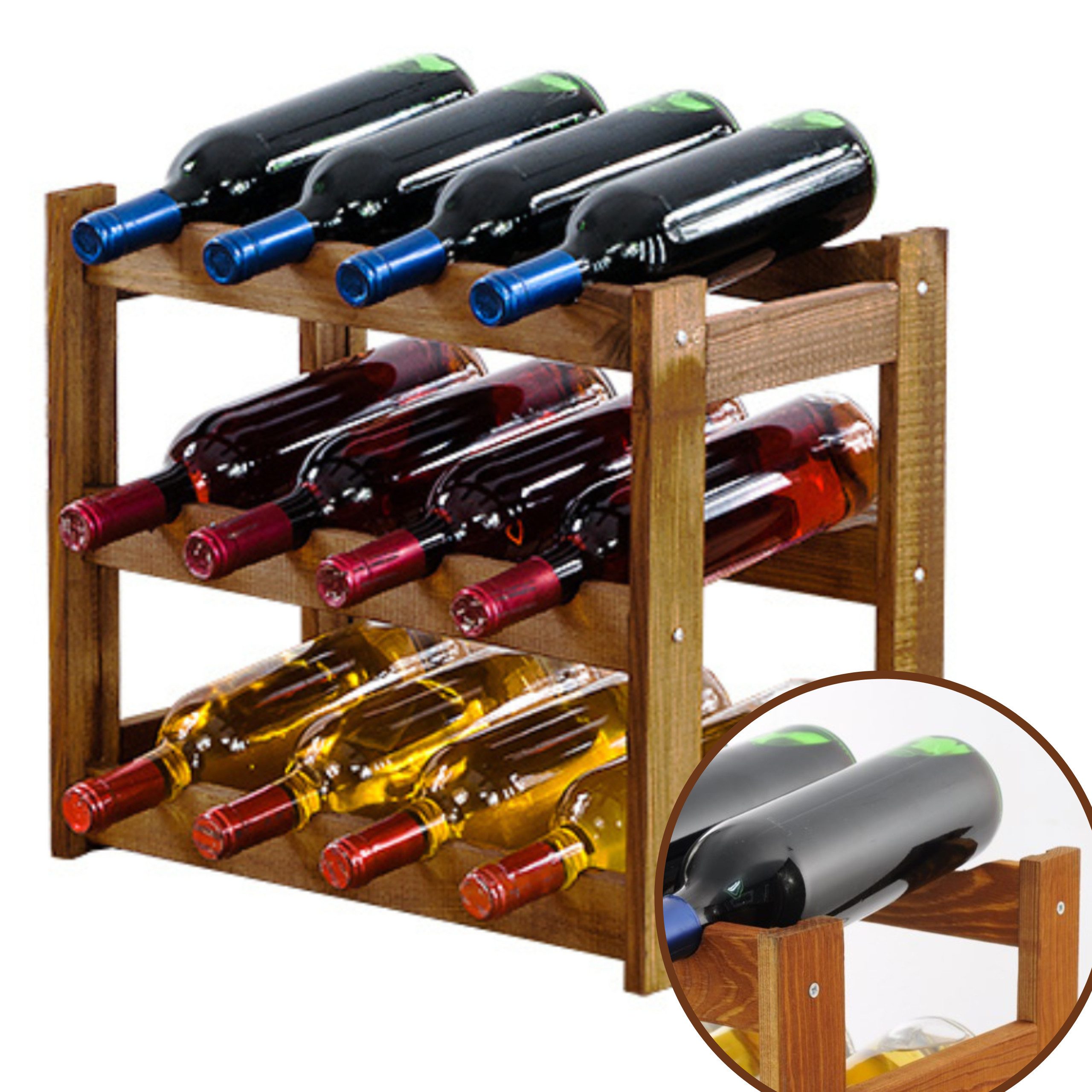 Modo24 Weinregal Flaschenregal Holzregal Flaschenständer Varianten günstig online kaufen