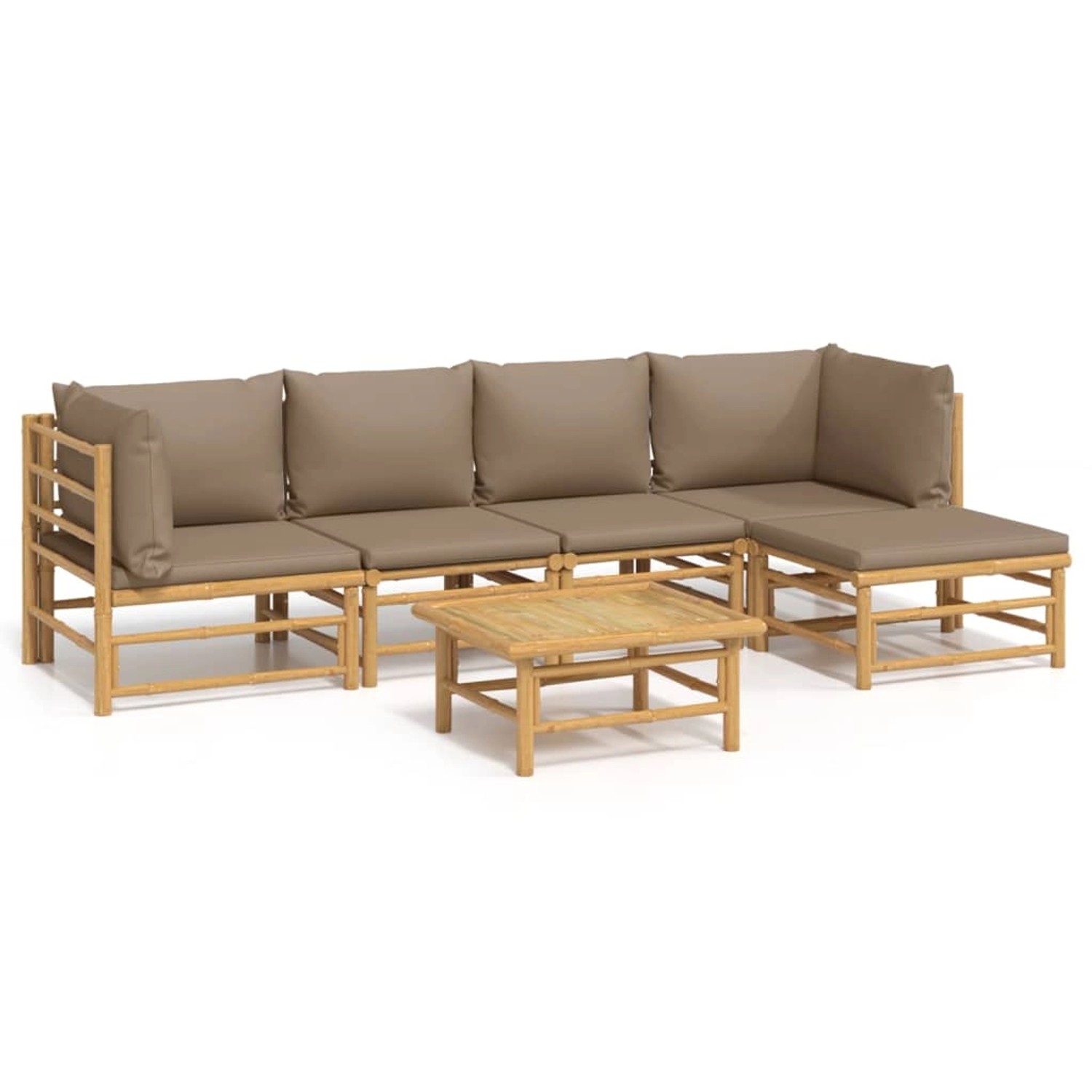 Vidaxl 6-tlg. Garten-lounge-set Mit Kissen Taupe Bambus günstig online kaufen