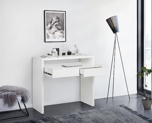 Woodman Schreibtisch "Console10", puristisches Design, Breite 36 - 56 cm günstig online kaufen