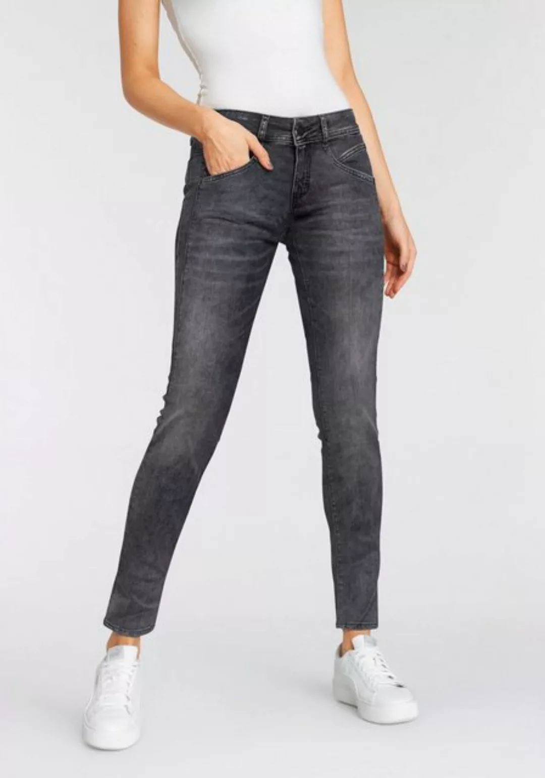 Herrlicher Slim-fit-Jeans GINA SLIM POWERSTRETCH mit seitlichem Keileinsatz günstig online kaufen