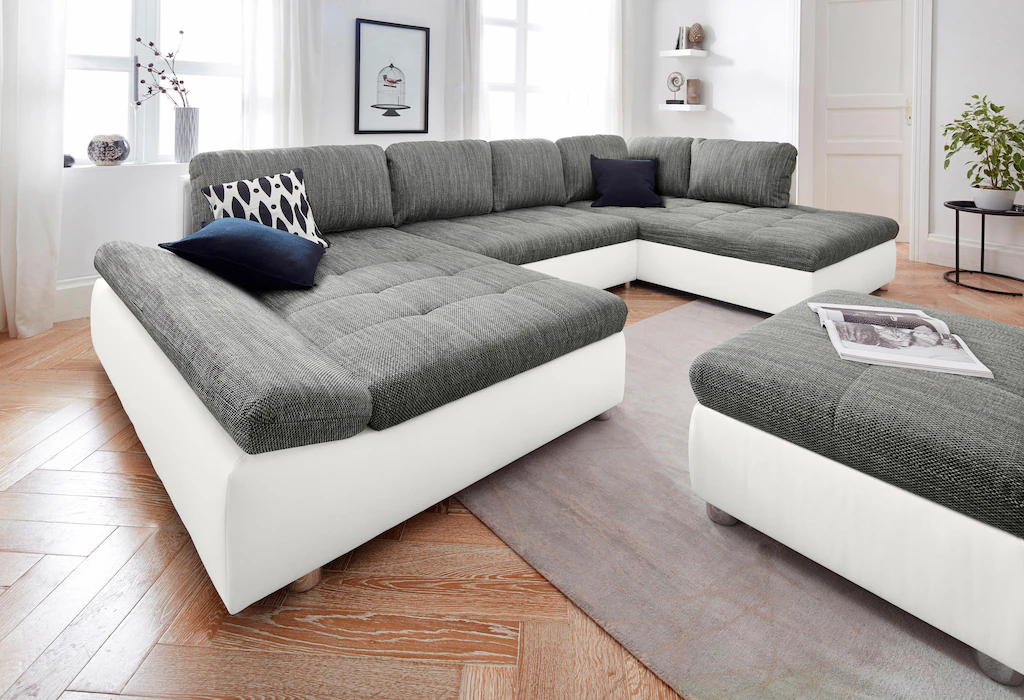 sit&more Wohnlandschaft "Bergamo U-Form", wahlweise mit Bettfunktion, Bettk günstig online kaufen