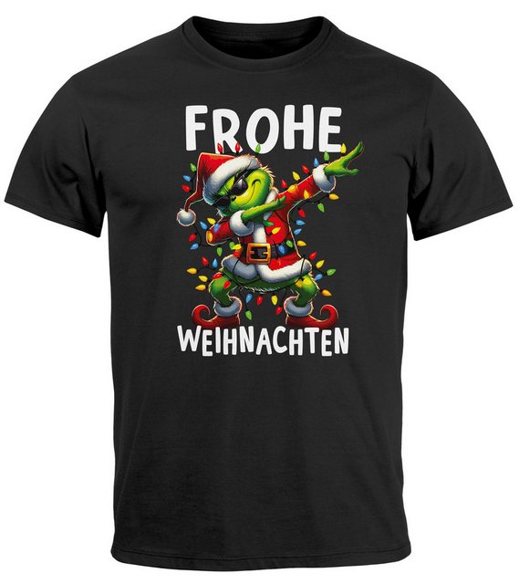 MoonWorks Print-Shirt Herren T-Shirt Frohe Weihnachten Aufdruck Grinch Dab günstig online kaufen