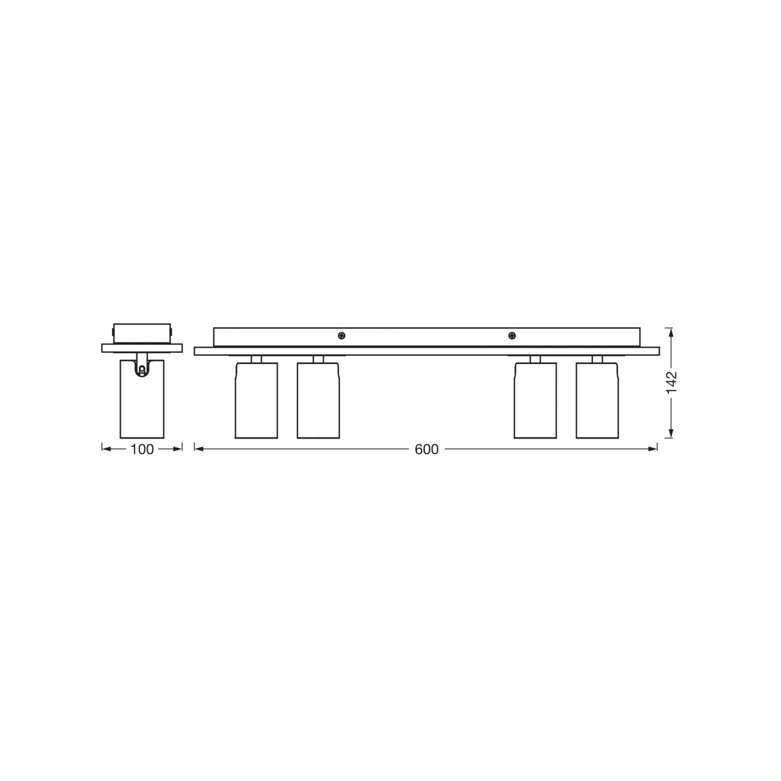 OSRAM Deckenstrahler MERCURY schwarz 4-Spot GU10-LED 927 dim günstig online kaufen