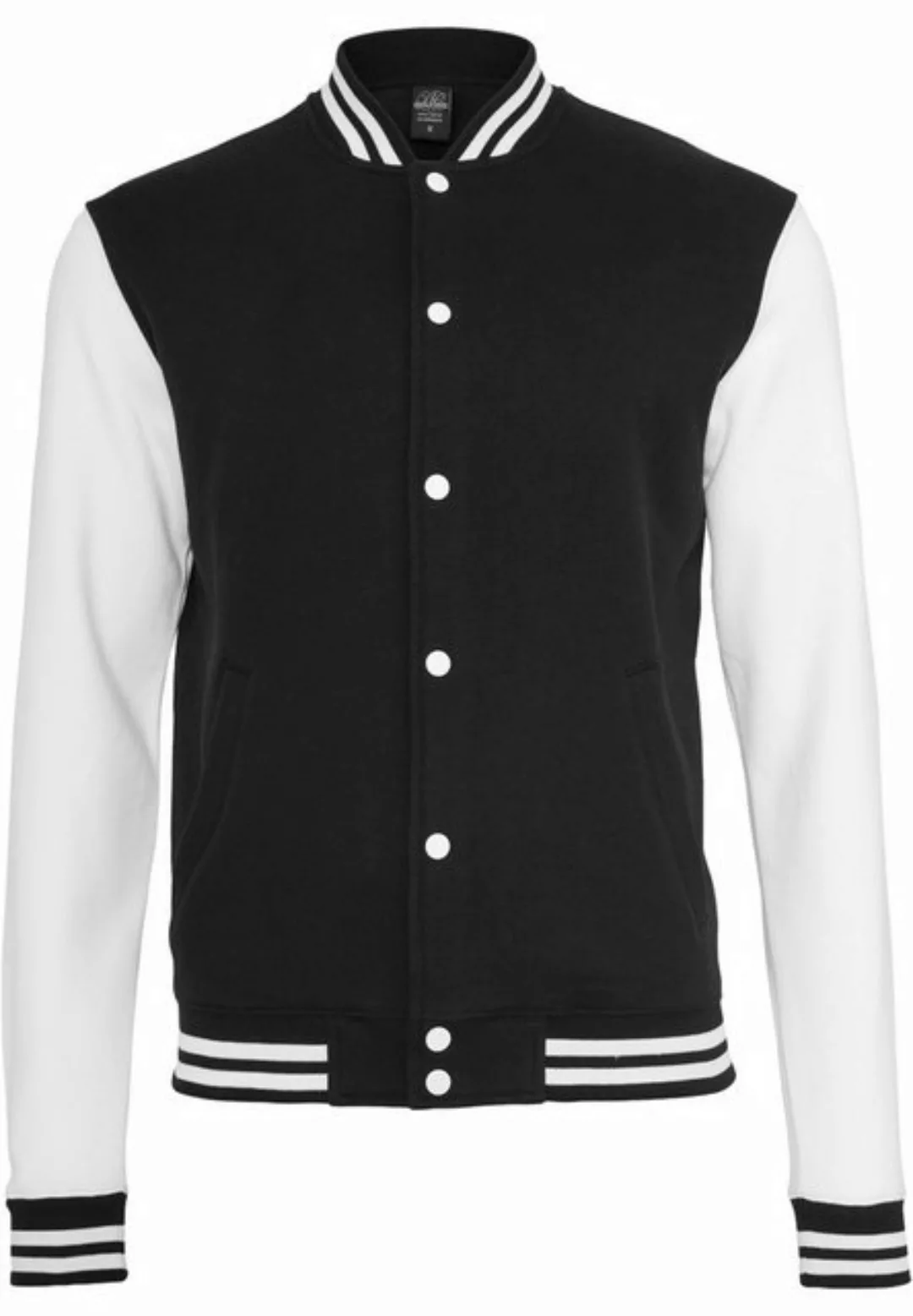 URBAN CLASSICS Collegejacke TB207 - 2-tone College Sweatjacket blk/wht 5XL günstig online kaufen