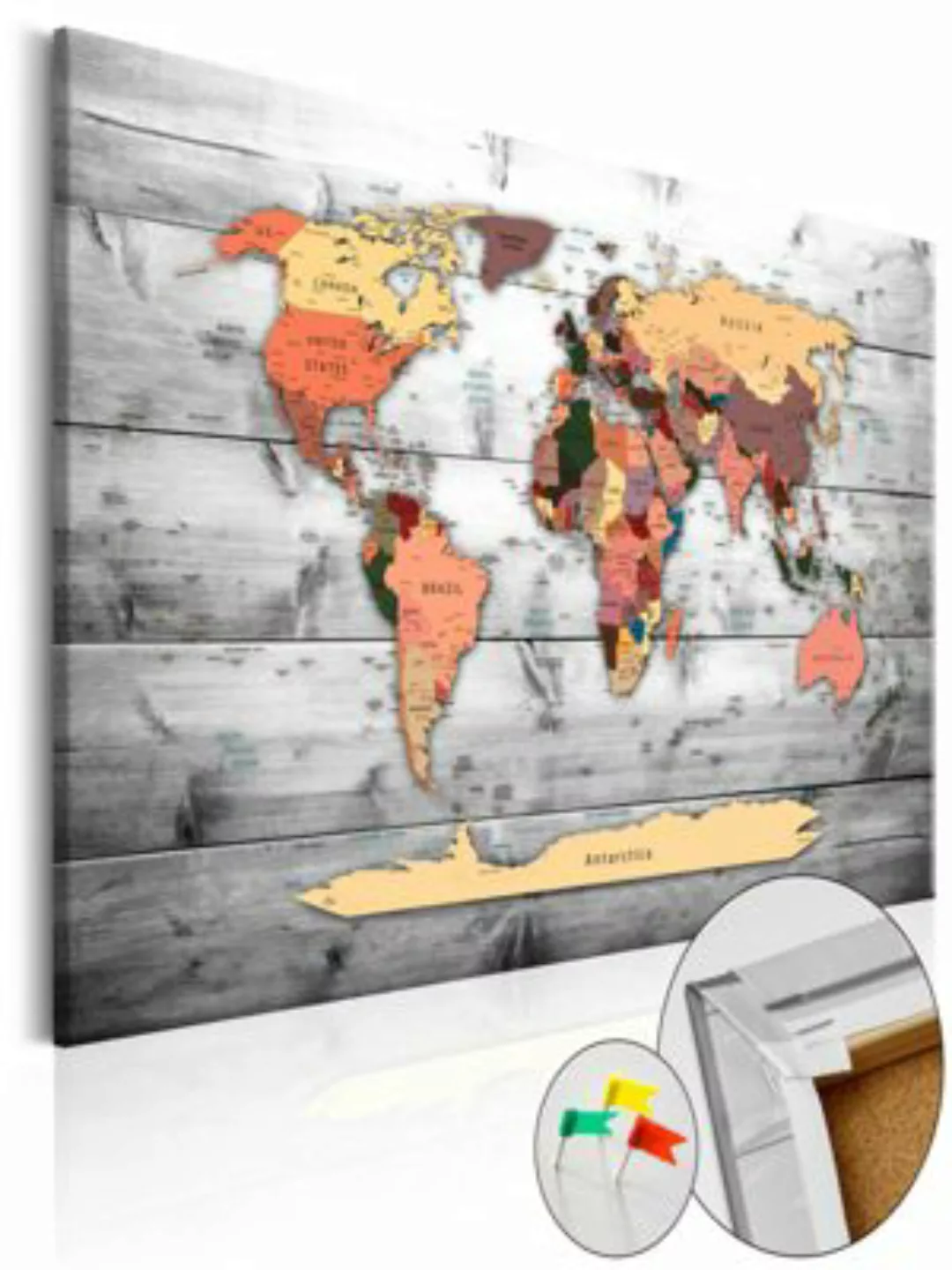 artgeist Pinnwand Bild Direction World [Cork Map] mehrfarbig Gr. 90 x 60 günstig online kaufen