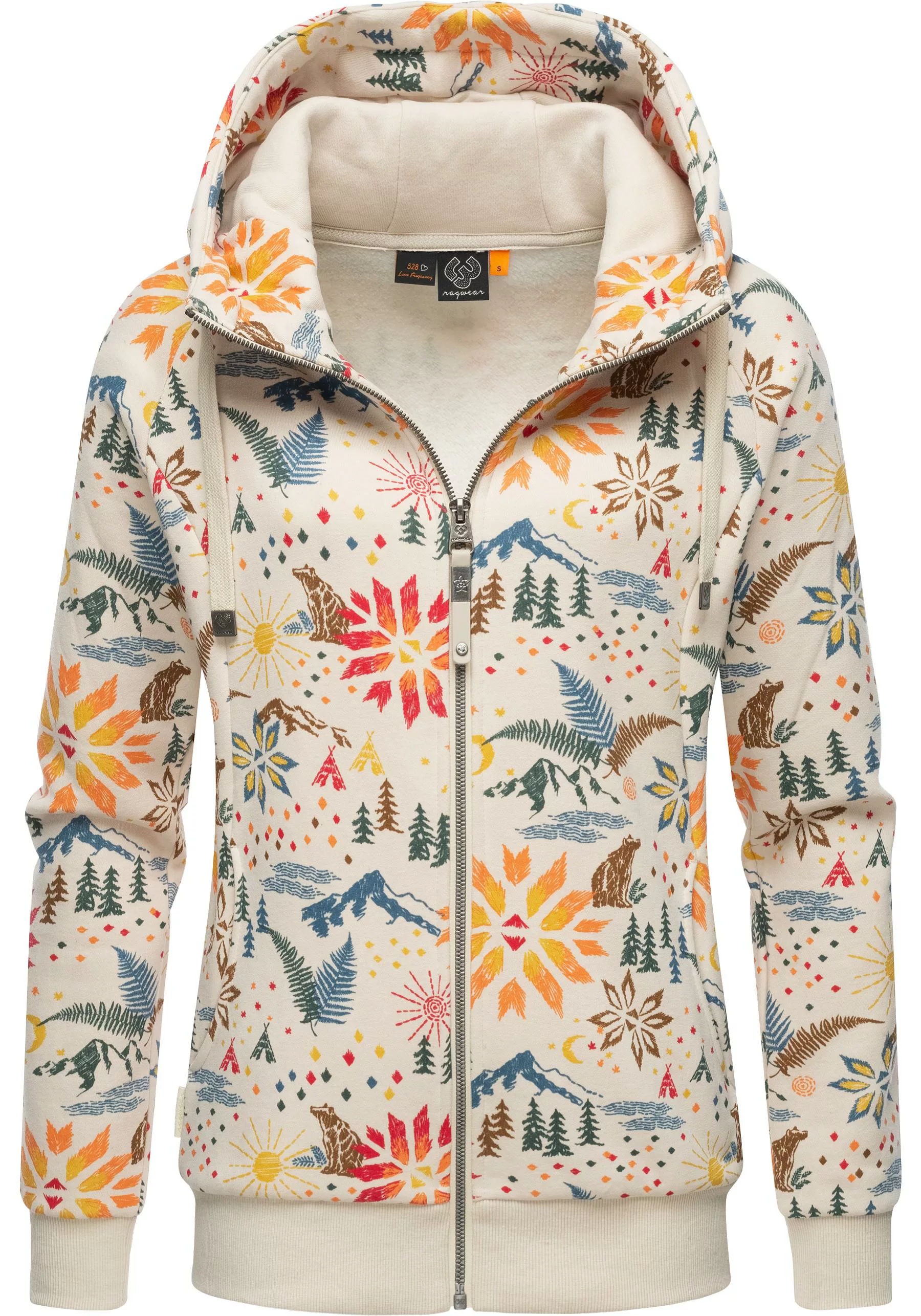 Ragwear Kapuzensweatjacke "Fllow Print", Stylische Damen Sweatjacke mit coo günstig online kaufen