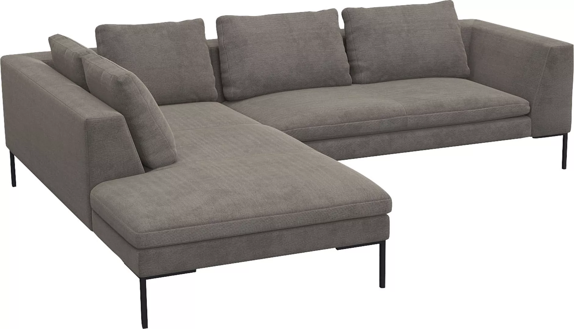 FLEXLUX Ecksofa »Loano«, modernes Sofa, frei im Raum stellbar, lose Kissen, günstig online kaufen