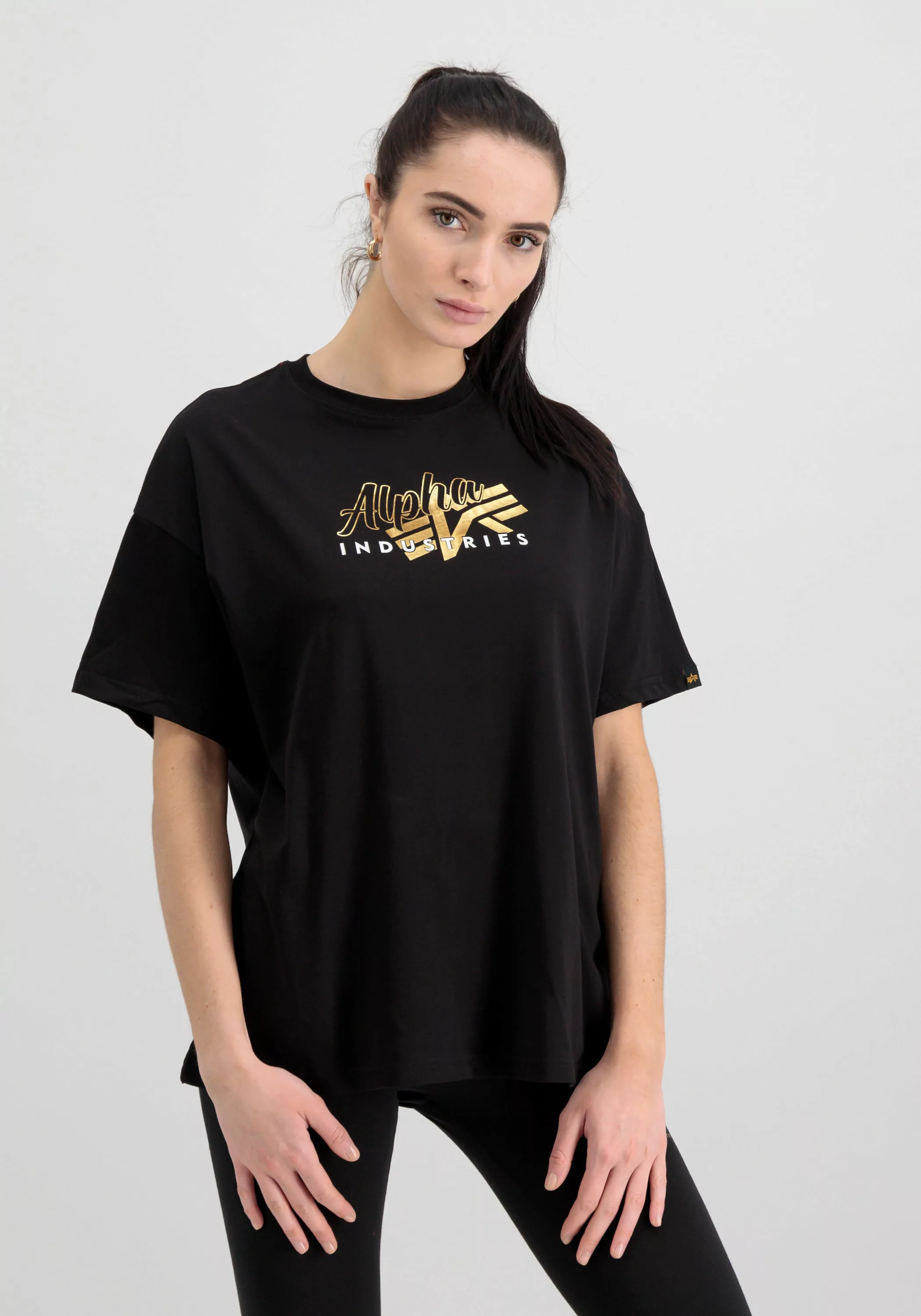 Alpha Industries T-Shirt "Alpha Industries Women - T-Shirts Gold Logo Overs günstig online kaufen