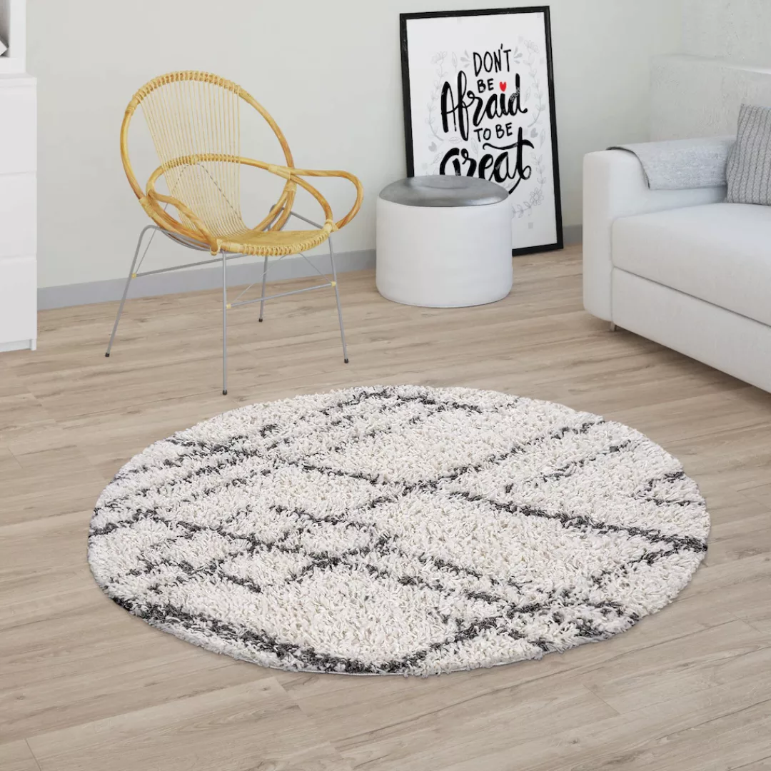 Paco Home Hochflor-Teppich »Kalmar 452«, rund, Shaggy, Scandi Design, moder günstig online kaufen