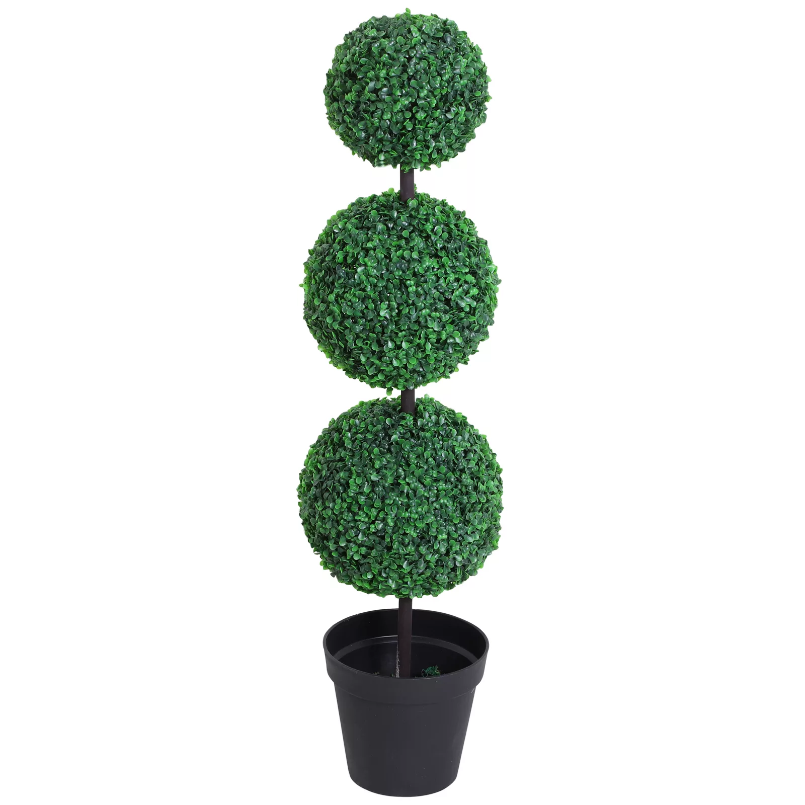 Outsunny Künstlicher Buchsbaum topiaire mit 3 Kugeln Ø 30 x 112H cm Grün günstig online kaufen