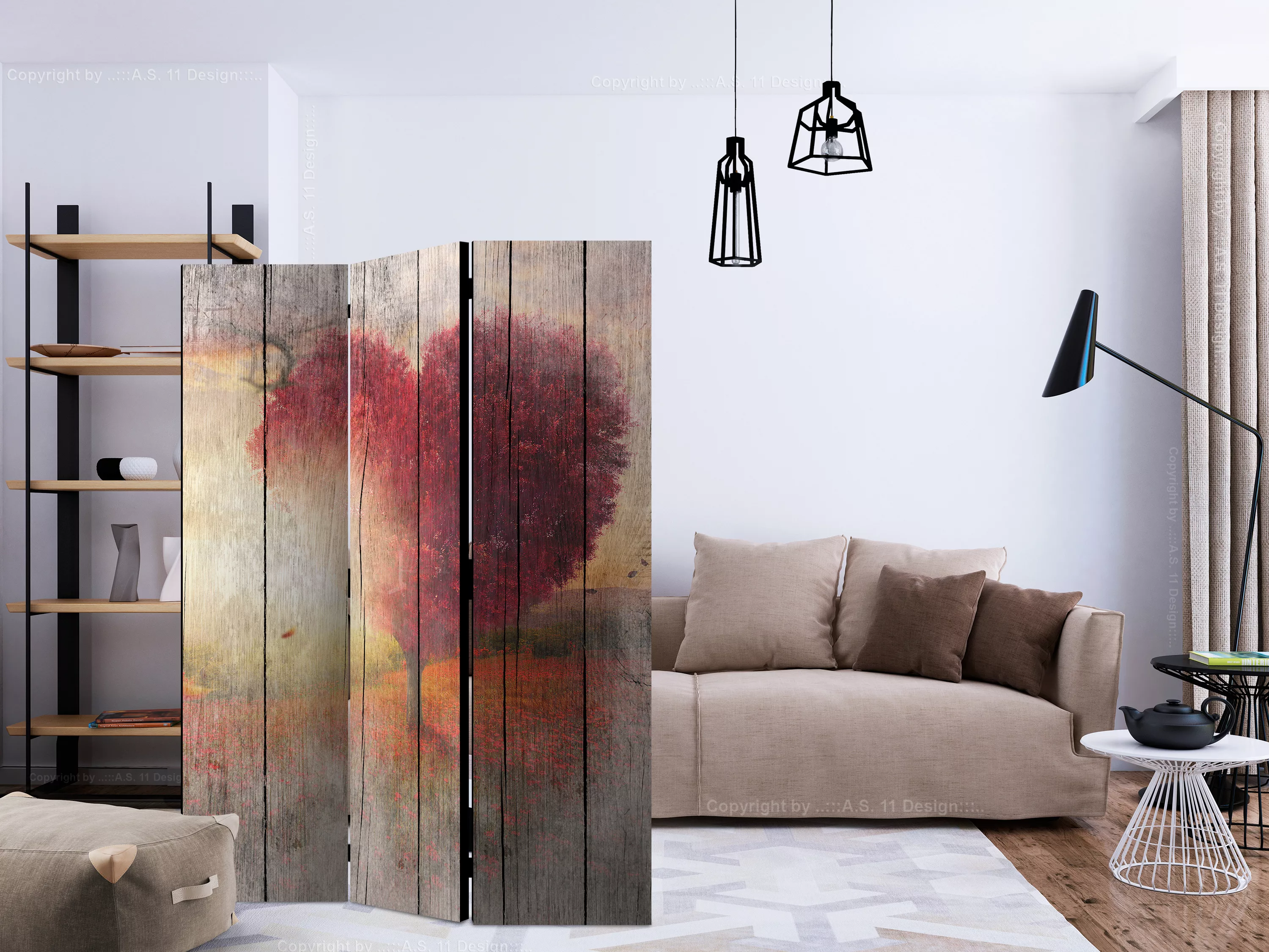 3-teiliges Paravent - Autumnal Love [room Dividers] günstig online kaufen