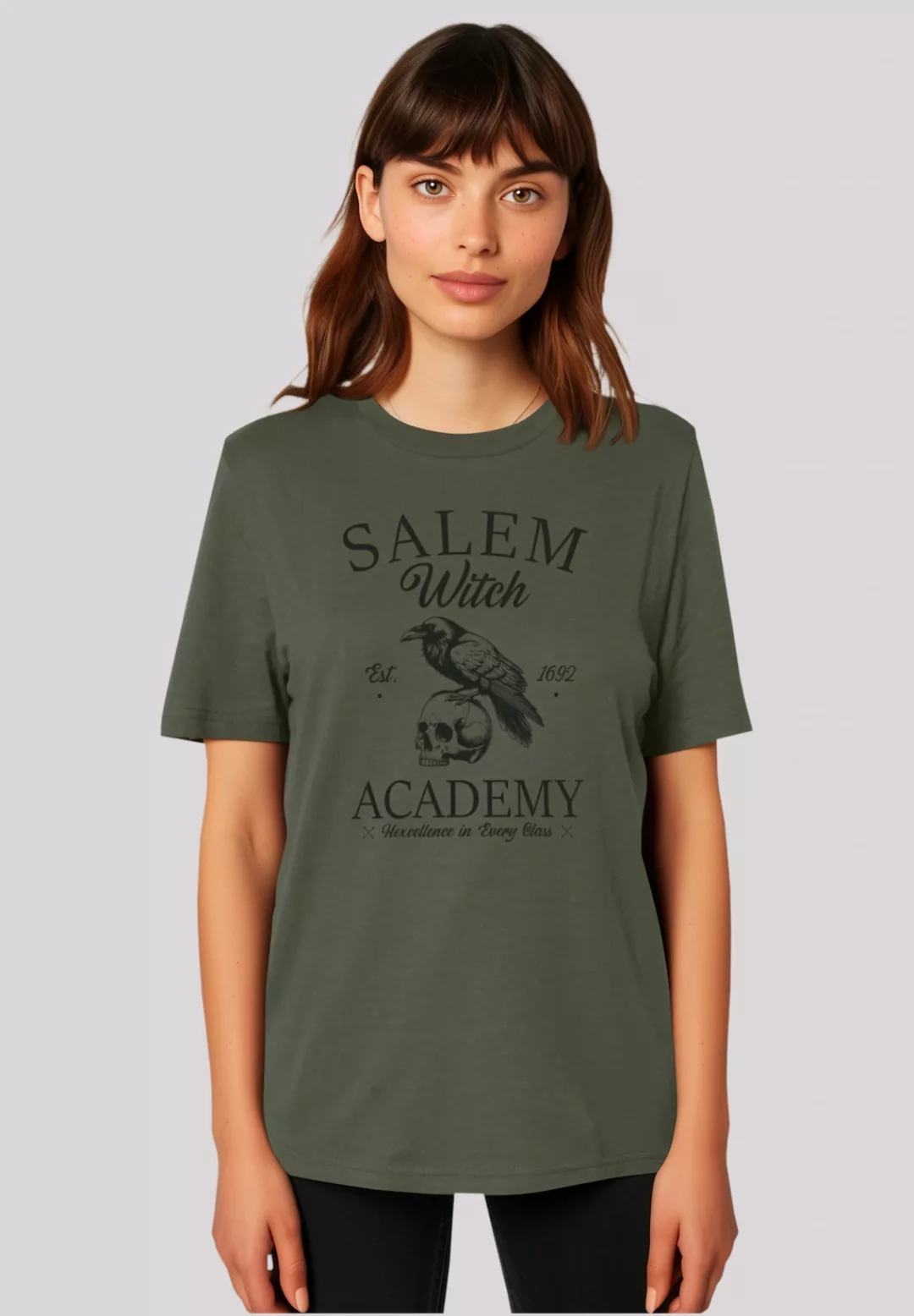 F4NT4STIC T-Shirt "Halloween University Salem witch crow skull", Premium Qu günstig online kaufen