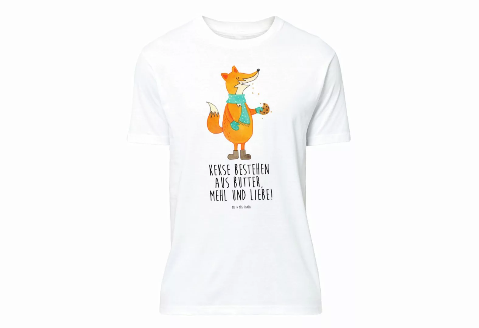 Mr. & Mrs. Panda T-Shirt Fuchs Keks - Weiß - Geschenk, Geschenk Weihnachten günstig online kaufen