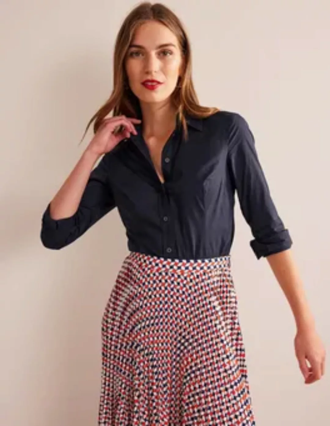 Saskia Hemd aus Stretch-Baumwolle Damen Boden, Marineblau günstig online kaufen