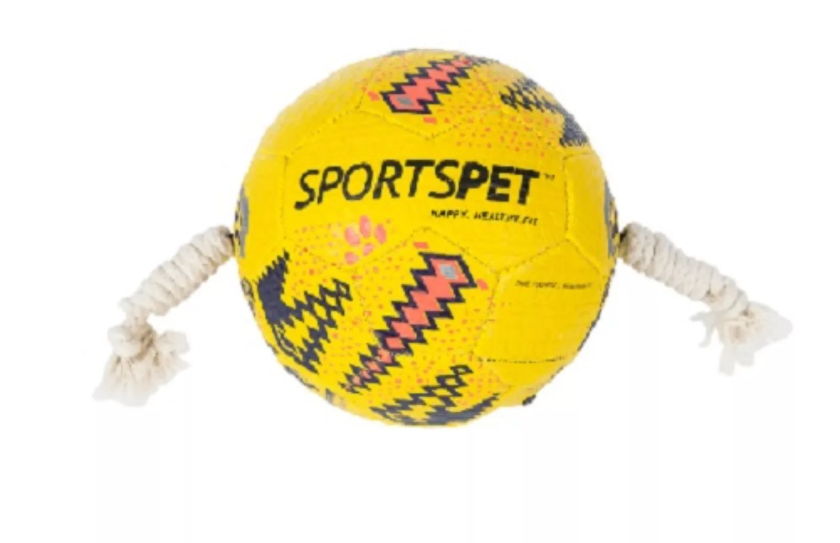 Hundespielzeug Fußball 18,5 Cm Gummi/baumwolle Gelb günstig online kaufen