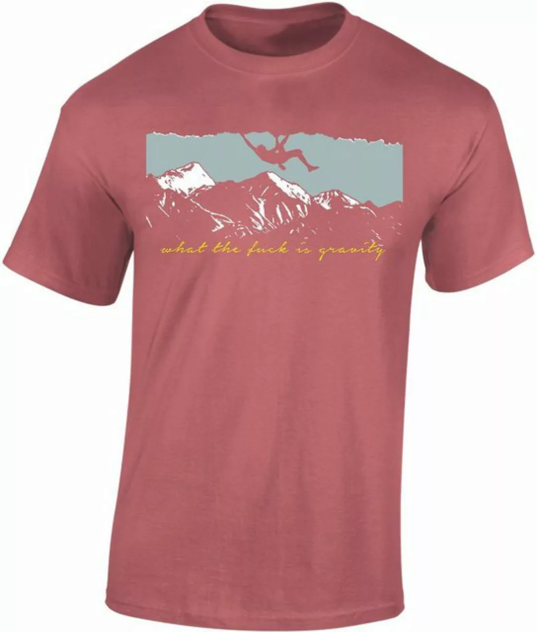 Baddery Print-Shirt Kletter Tshirt: "What is gravity?" - T-Shirt Kletter Zu günstig online kaufen