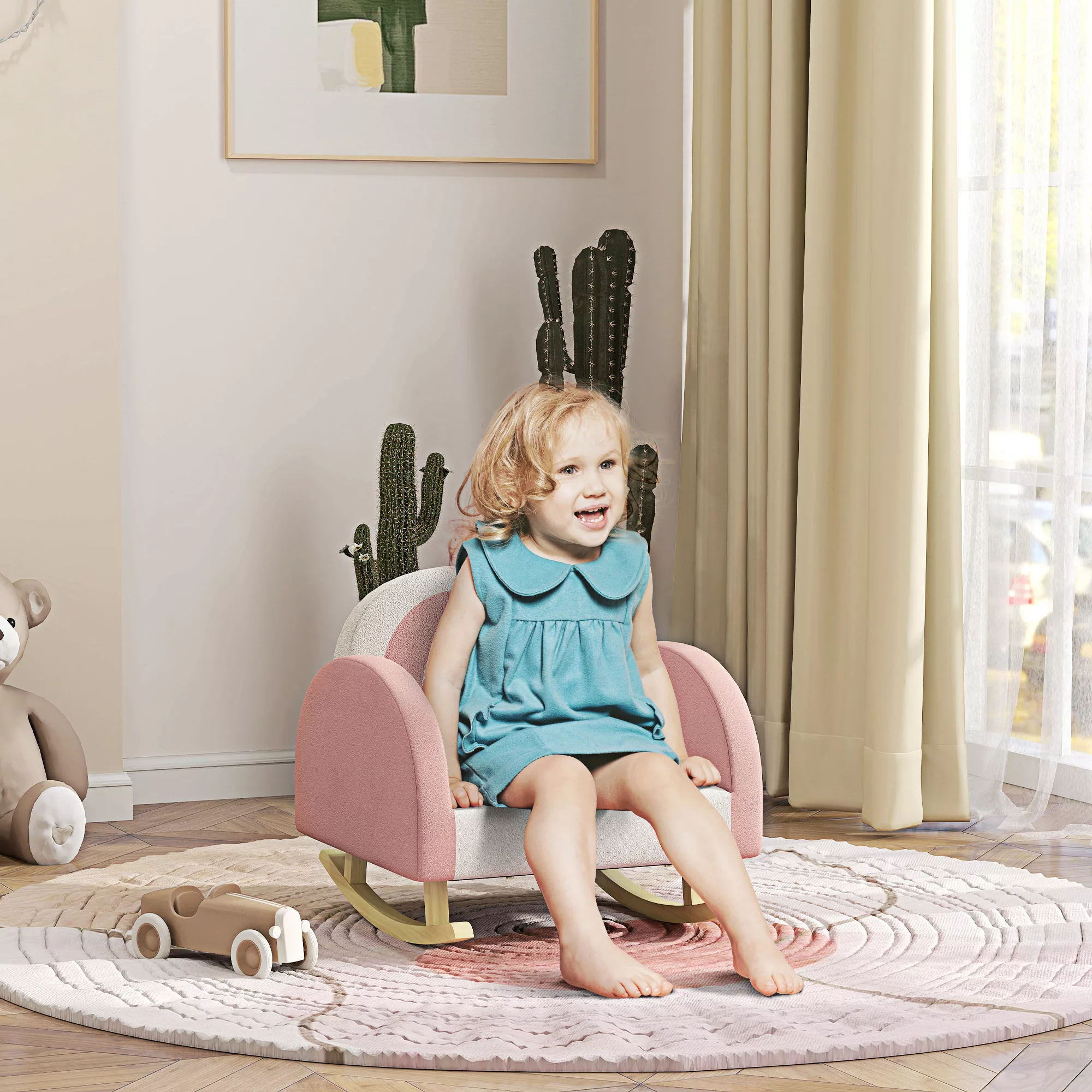 AIYAPLAY Kindersessel Sofa mit Krone Dekor Samtoptik Regenbogen Rückenlehne günstig online kaufen