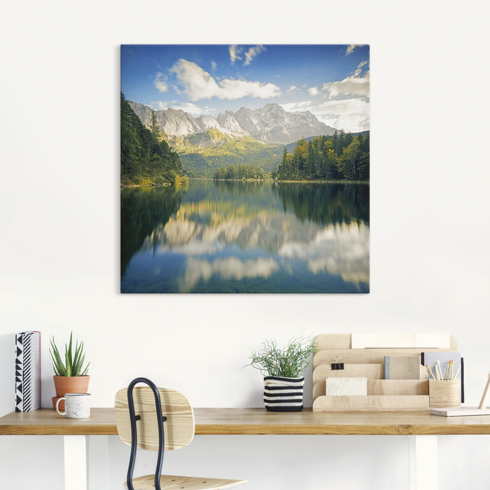 Artland Wandbild "Zugspitze mit Eibsee", Berge & Alpenbilder, (1 St.), als günstig online kaufen